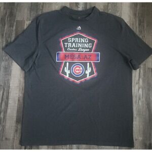 Majestic Chicago Cubs T-Shirt Men 2XL Gray Spring Training Mesa AZ Cactus League